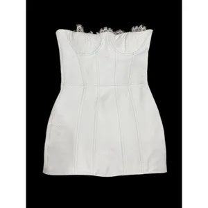 Retrofête Amberly Leather Strapless Mini Dress Optic White Size M‎ thumbnail 7