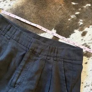 FREE PEOPLE Chelsea Shorts Tailored Linen Pleated Relaxed‎ Black ize 6 thumbnail 7
