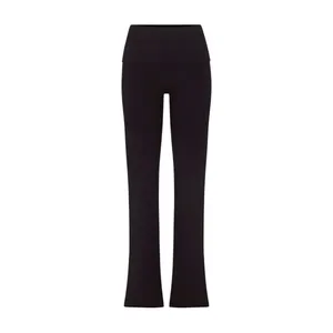 Skims Cotton Jersey Foldover Pants Black NWT Women's Black Flared Cotton Pants thumbnail 3