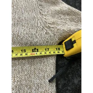 Liz Claiborne Button Cardigan Beige Sweater Medium Cotton Coastal Minimalist thumbnail 7