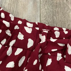 Crescent maroon and white spotted wide leg pants NEW thumbnail 4
