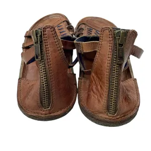 Kickers Women's Brown Leather Gladiator Sandals‎ Back Zip Strappy Retro Boho 41 Size 9 thumbnail 6