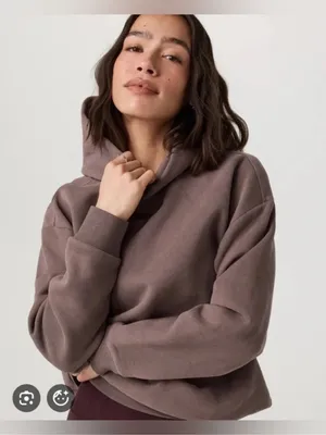 Athleta Retroplush Hoodie Brown Size‎ Medium thumbnail 1