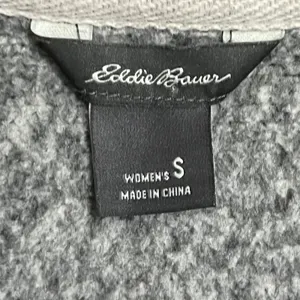 Eddie‎ Bauer Womens Gray Marl Sweater Fleece Snap Mock Neck Pullover Small thumbnail 7