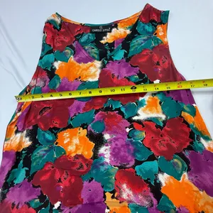 Carole Little Vintage Floral Sleeveless V-Neck Tank Top thumbnail 6