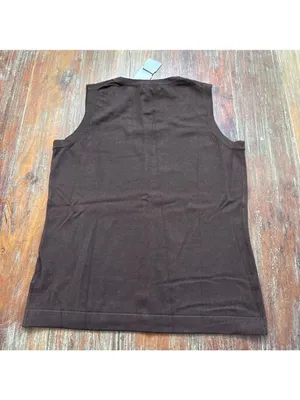 Charter Club NWT Cocoa Bean Brown Knit Shell Tank Top - Size Medium Minimalist thumbnail 9