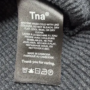 Tna Aritzia Waffle Knit Long Sleeve Thermal Top Black XS Oversized thumbnail 3