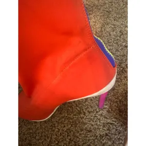 Aldo Neon Orange Sock Boots Peep Toe Stiletto Heel Gogo Retro Zip Womens 9/40 thumbnail 4