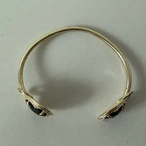 Kendra Scott Andy Bracelet Black Stones and Gold Adjustable Pinch Cuff thumbnail 6
