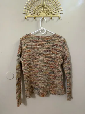American Eagle Outfitters Multicolor Cable Crewneck Sweater thumbnail 2