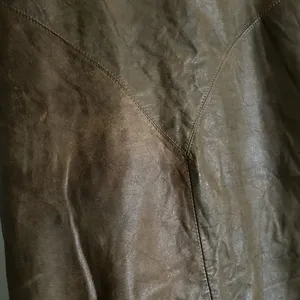 Brown Genuine Leather Midi Skirt High Waist Straight Size 9 Vintage thumbnail 3