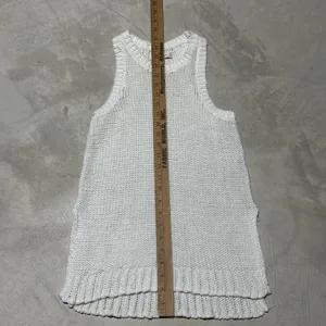 VTG Abercrombie Fitch Cream Knit Sleeveless Mock Neck Sleeveless Sweater Tank XS thumbnail 5
