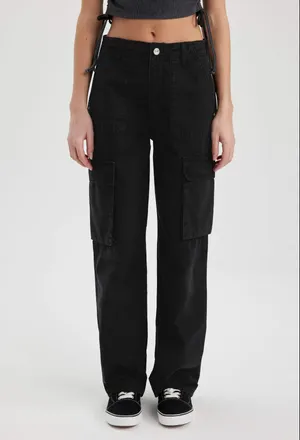 ZARA Cargo Pants Black thumbnail 4