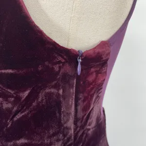 Vintage 90s Scott Mcclintock Beaded Velvet Gown Sheer Low Back Purple 6 thumbnail 7