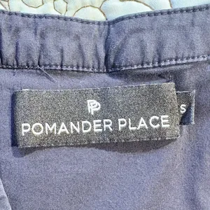 Pomander Place Kenzo Navy Cotton Poplin Tiered Dress Ruffle Sleeve~S🧡 thumbnail 9