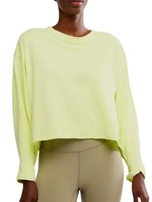Free People Movement Inspire Layer Shirt Long Sleeve Sour Citrus Women’s Medium thumbnail 1