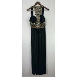 Betsy & Adam Gown Womens 6 Black Embellished‎ Cutout Ruched Formal Prom Pageant thumbnail 3