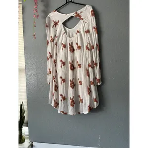 Free People White Rust Embroidered Boho Tunic Mini Dress Size S thumbnail 5