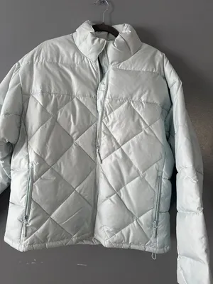 Steve & Barry’s Double Down Jacket Womens Light Mint Quilted Feather Down Puffer thumbnail 2