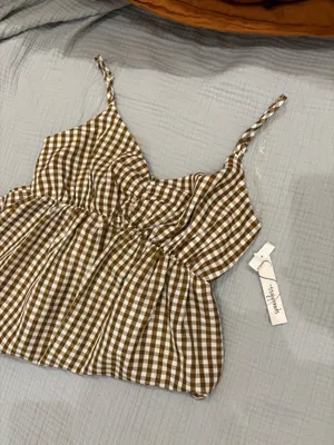 Speechless Brown and White gingham dress thumbnail 2