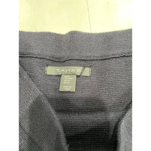 Tahari Navy Blue A-Line Knit‎ Skirt Classic Office Work Wear thumbnail 3
