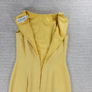 b Michael NY Silk Sheath Dress Size 6 Butter Yellow Scalloped Hem Classic Chic thumbnail 16