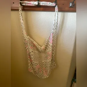 EUC Free People Lightweight Linen Fabric 14x15” Tote Beach Bag thumbnail 2