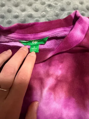 dip Fuchsia and Magenta Tie-Dye Crewneck crop sweatshirt thumbnail 3