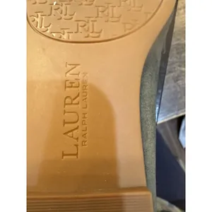 Lauren Ralph Lauren Averi Suede Slip On Loafers Size 5 Classic‎ Olive Monogram thumbnail 7