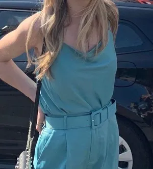 SheIn Blue Belted Shorts And Tank Set thumbnail 1