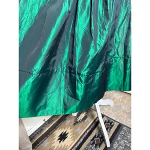 VTG 80s Emerald Green Iridescent Taffeta & Floral Prom Party Dress Whimsigoth thumbnail 7