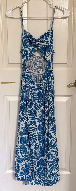 Blue Patterned Summer Dress thumbnail 1