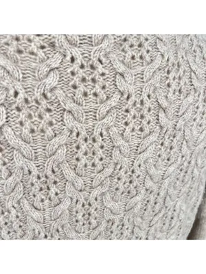 Nanette Lepore Lace Knit Cashmere Turtleneck Sweater Beige Size Small thumbnail 7