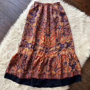 The Limited Silk Paisley Print Flounce Hem Skirt thumbnail 1