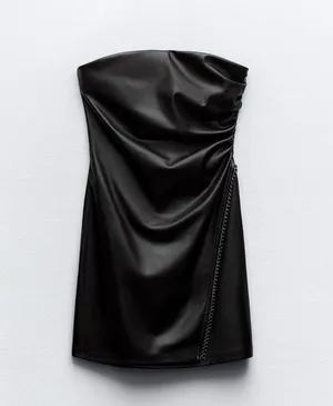 ZARA Leather Strapless Dress thumbnail 1