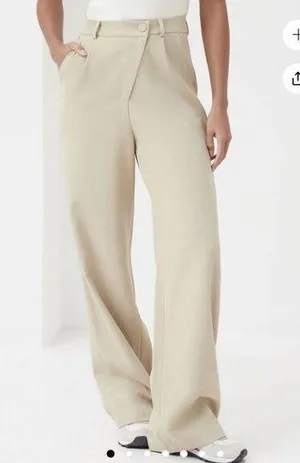4th Reckless Archer Asymmetric Trousers High Waisted Beige Women's S NEW thumbnail 2