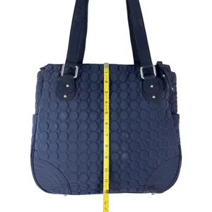 Vera Bradley Blue Quilted Microfiber Zipper Tote thumbnail 5