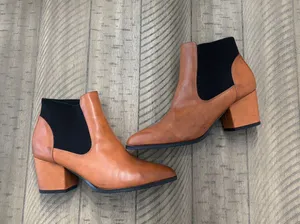 Bamboo Brown Leather Booties thumbnail 5