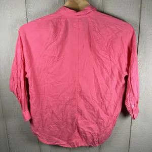 Aerie Oversized Linen Blend Button Up Tunic Top Size Medium Pink Cover-Up Beach thumbnail 5