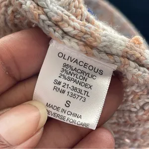 OLIVACEOUS | Multicolored Crochet Knit Scalloped Hem Cropped Tank Top Sz S thumbnail 5