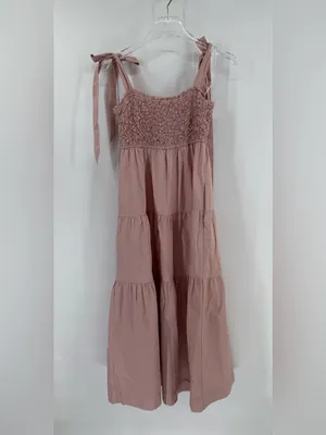 En Saison Matisse Smocked Cotton Midi Dress‎ Pink size small thumbnail 3