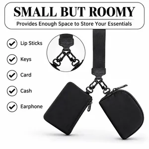 GlowByRose Black Wallet Keychain Set – Black Coin Pouch thumbnail 2