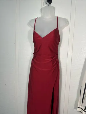 La Femme Red Spaghetti Strap Dress Size 2 NWT thumbnail 3