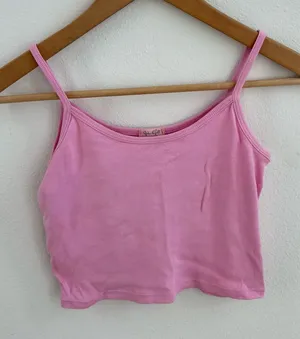 Brandy Melville John Galt pink ribbed cami top thumbnail 1