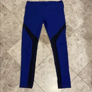 Fabletics Cherise Mid Rise Leggings Mesh Panel Athletic Medium Blue Black thumbnail 3