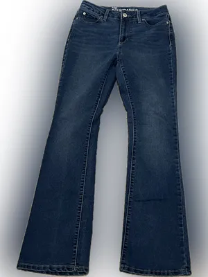 No Boundaries Women’s Flare Jeans Size 6‎ Dark Wash Stretch Denim Y2K thumbnail 2