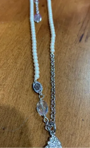 Juicy Couture Pam Gela Pearl and Silver Angel Wing Charm Necklace thumbnail 4