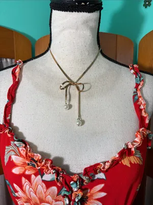 Forever 21 Red Floral Ruffled Midi Dress thumbnail 2