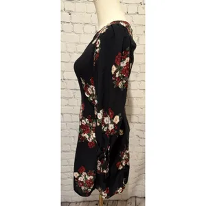 Zara Women’s Premium Denim Collection Navy Flowers Swing Dress Size Small thumbnail 4