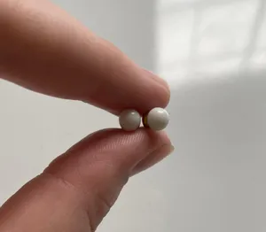 Small White Ball Studs thumbnail 1